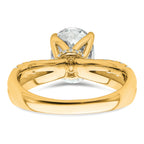 14k 1 5/8 carat Certified Lab Grown Diamond VS+ F+ Oval Complete Engagement Ring