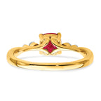 14k Gold Polished Ruby and Diamond Ring