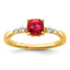 14k Gold Polished Ruby and Diamond Ring