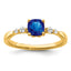 14k Gold Polished Sapphire and Diamond Ring