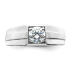 IBGoodman 14k White Gold Satin and Polished Men's Ring Mounting (No Stone Included)