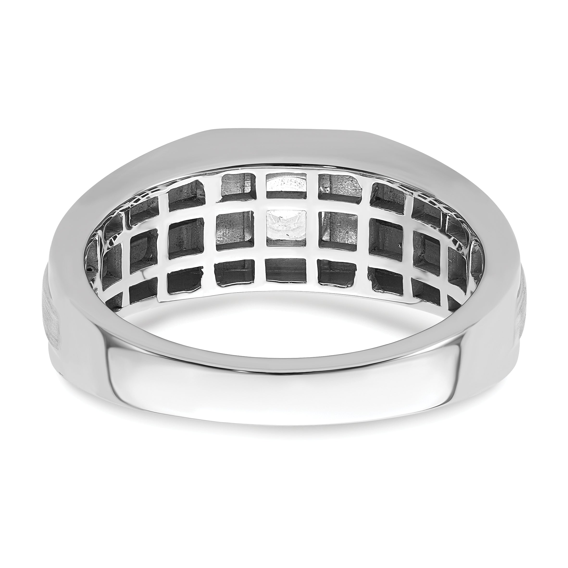 IBGoodman 14k White Gold Satin and Polished Men's Ring Mounting (No Stone Included)