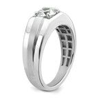 IBGoodman 14k White Gold Satin and Polished Men's Ring Mounting (No Stone Included)