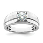 IBGoodman 14k White Gold Satin and Polished Men's Ring Mounting (No Stone Included)