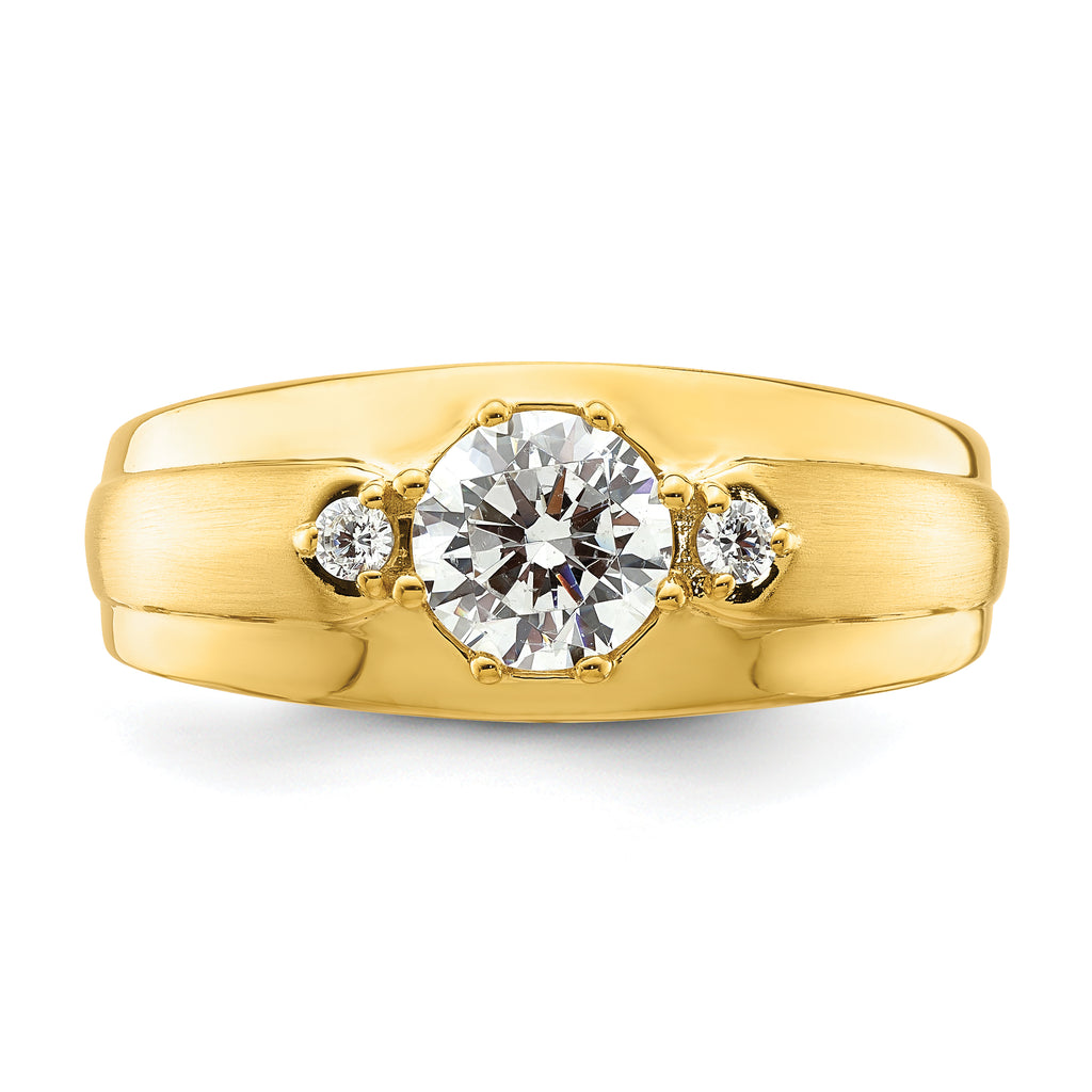 IBGoodman 14k 1/15 carat Lab Grown Diamond VS/SI+ G+ Semi Mount Men's Ring