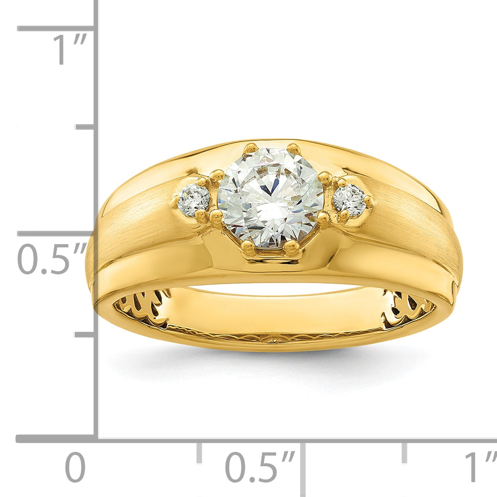 IBGoodman 14k 1/15 carat Lab Grown Diamond VS/SI+ G+ Semi Mount Men's Ring