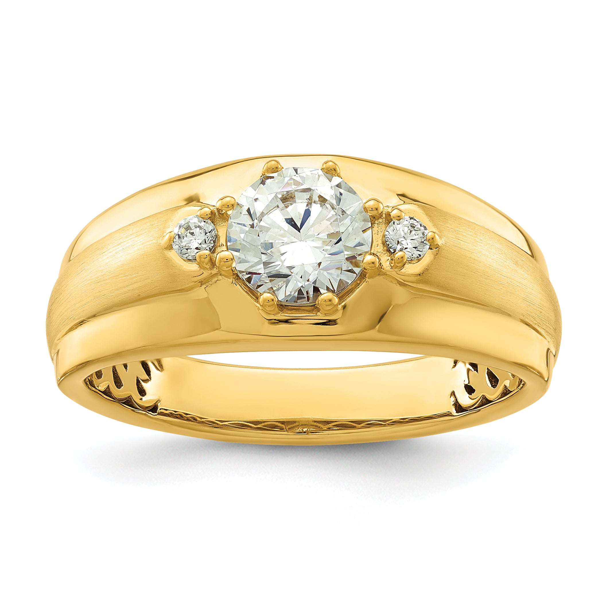 IBGoodman 14k 1/15 carat Lab Grown Diamond VS/SI+ G+ Semi Mount Men's Ring