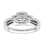 14k White Gold 1/8 carat Lab Grown Diamond VS/SI+ G+ 1 carat Center Oval Semi Mount Engagement Ring