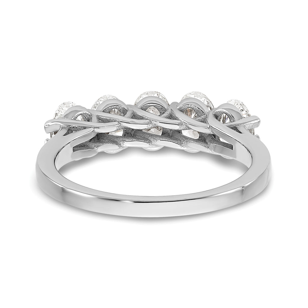 Oval Lab-Grown Diamond Five-Stone Anniversary Ring in 14K White Gold (1 2/3 ct. tw.), Size 7 - Sophia Jewelers