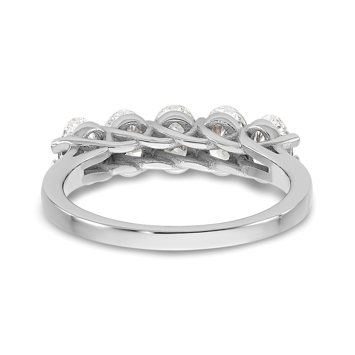 Oval Lab-Grown Diamond Five-Stone Anniversary Ring in 14K White Gold (1 2/3 ct. tw.), Size 7 - Sophia Jewelers