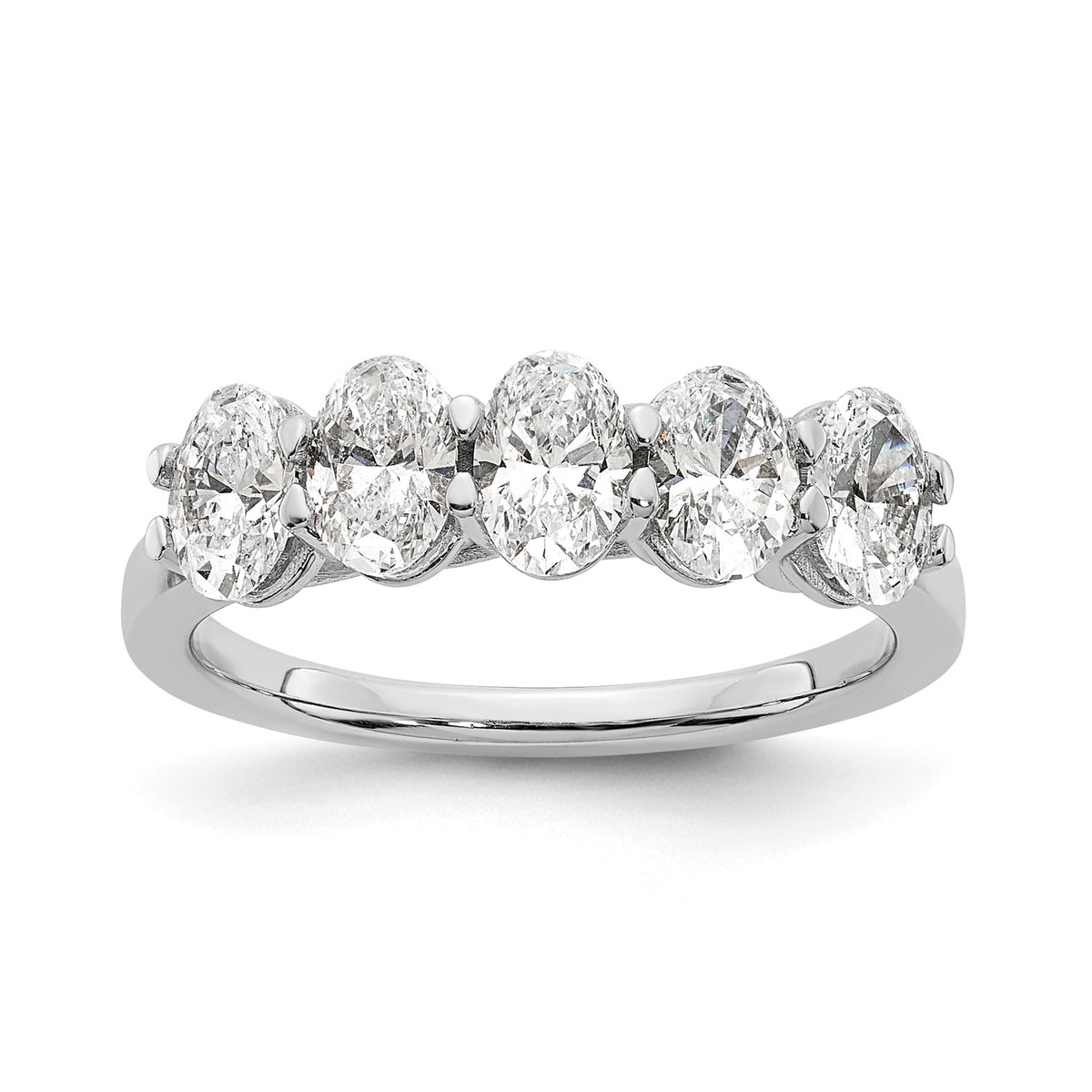 Oval Lab-Grown Diamond Five-Stone Anniversary Ring in 14K White Gold (1 2/3 ct. tw.), Size 7 - Sophia Jewelers Main image