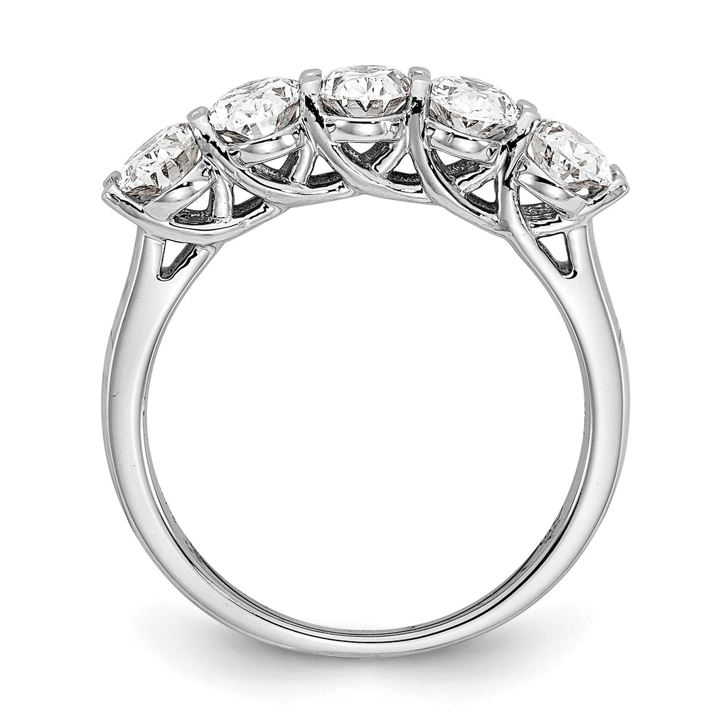 Oval Lab-Grown Diamond Five-Stone Anniversary Ring in 14K White Gold, 1mm (2 ct. tw.), Size 7 - Sophia Jewelers