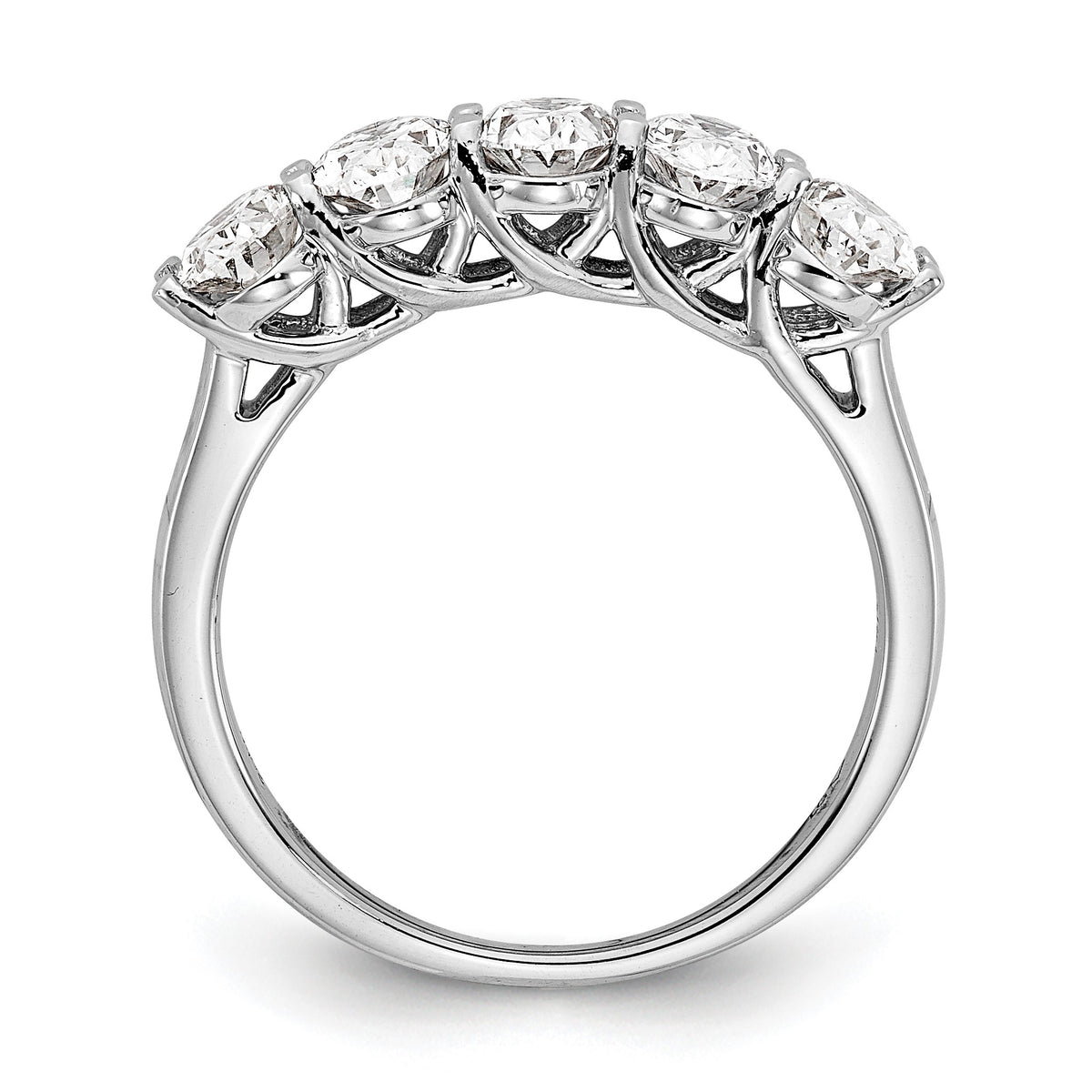 Oval Lab-Grown Diamond Five-Stone Anniversary Ring in 14K White Gold, 1mm (2 ct. tw.), Size 7 - Sophia Jewelers