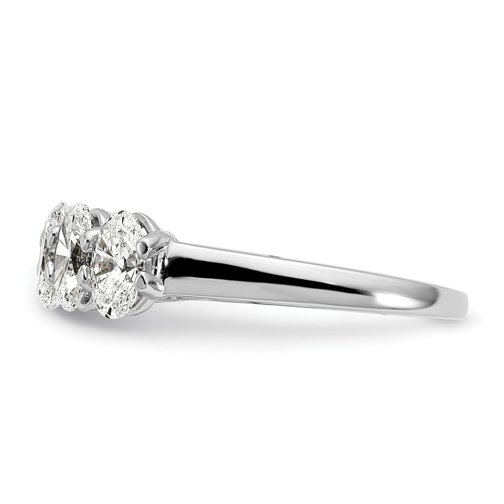 Oval Lab-Grown Diamond Five-Stone Anniversary Ring in 14K White Gold, 1mm (2 ct. tw.), Size 7 - Sophia Jewelers