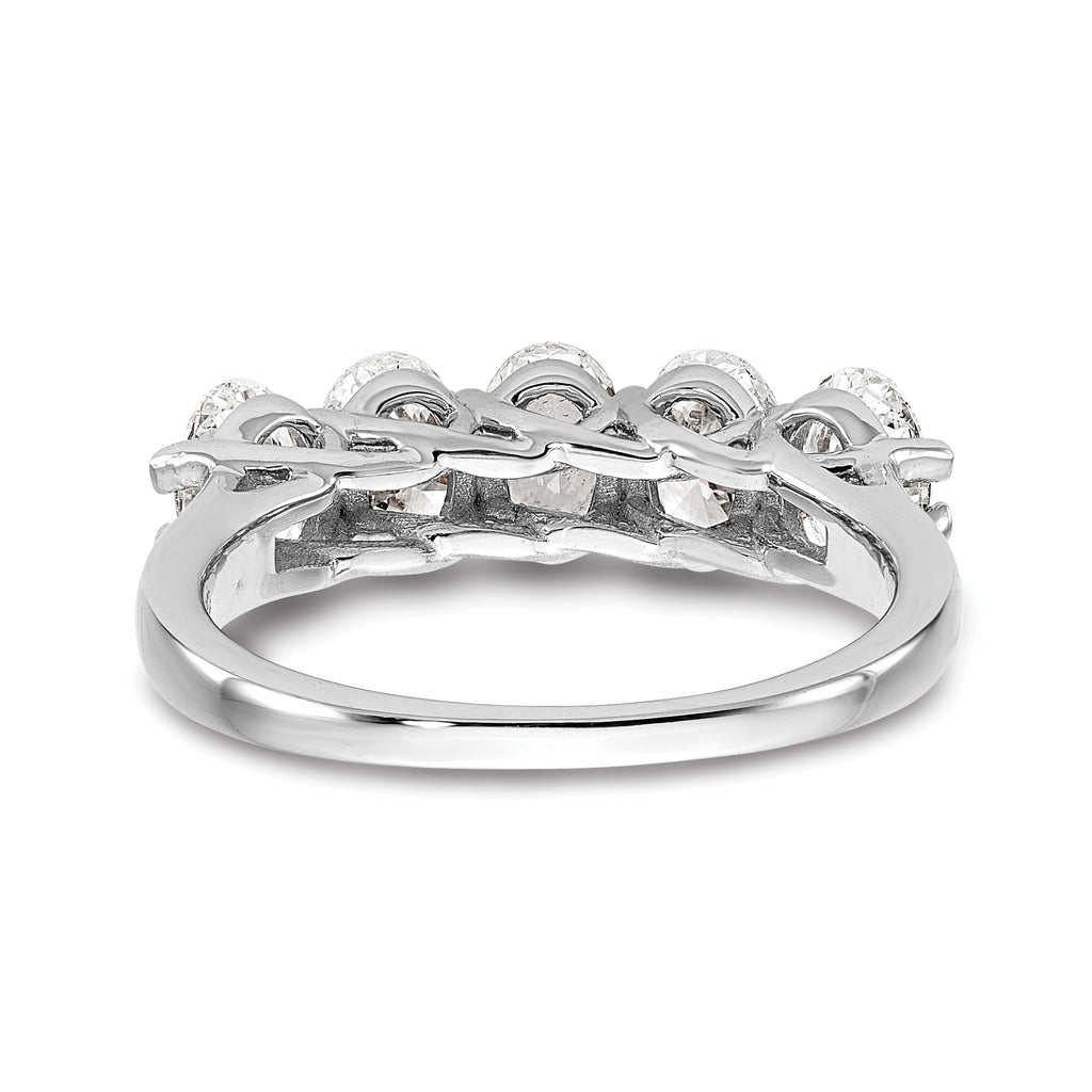 Oval Lab-Grown Diamond Five-Stone Anniversary Ring in 14K White Gold, 1mm (2 ct. tw.), Size 7 - Sophia Jewelers