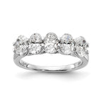 Oval Lab-Grown Diamond Five-Stone Anniversary Ring in 14K White Gold, 1mm (2 ct. tw.), Size 7 - Sophia Jewelers