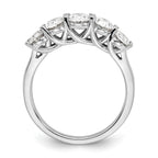 Oval Lab-Grown Diamond Five-Stone Anniversary Ring in 14K White Gold, 2mm (2 ct. tw.), Size 7 - Sophia Jewelers