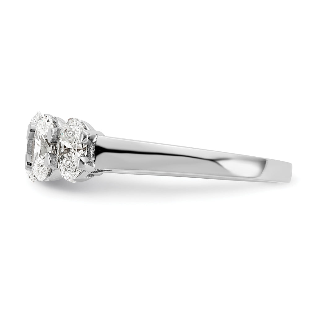 Oval Lab-Grown Diamond Five-Stone Anniversary Ring in 14K White Gold, 2mm (2 ct. tw.), Size 7 - Sophia Jewelers