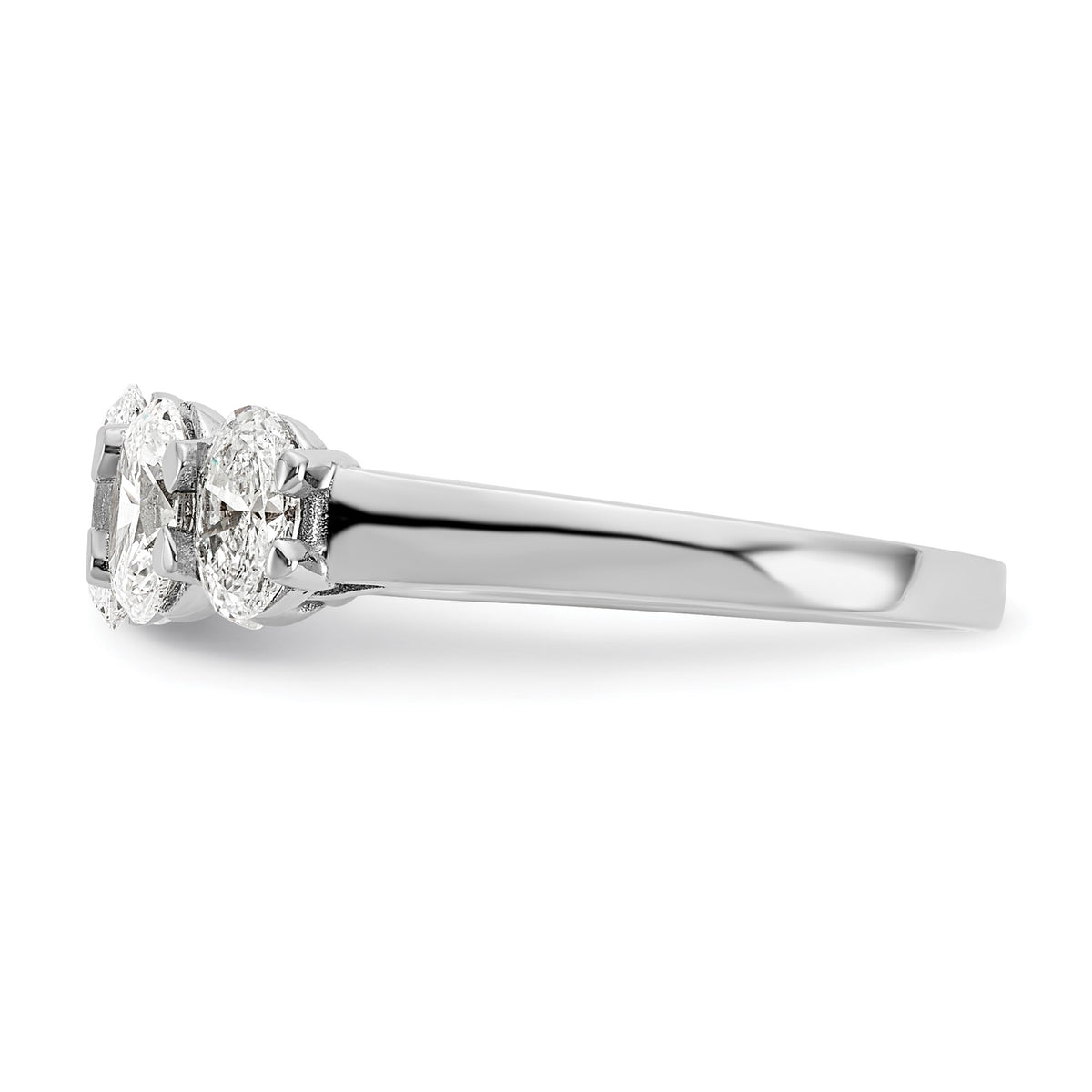 Oval Lab-Grown Diamond Five-Stone Anniversary Ring in 14K White Gold, 2mm (2 ct. tw.), Size 7 - Sophia Jewelers