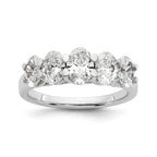 Oval Lab-Grown Diamond Five-Stone Anniversary Ring in 14K White Gold, 2mm (2 ct. tw.), Size 7 - Sophia Jewelers
