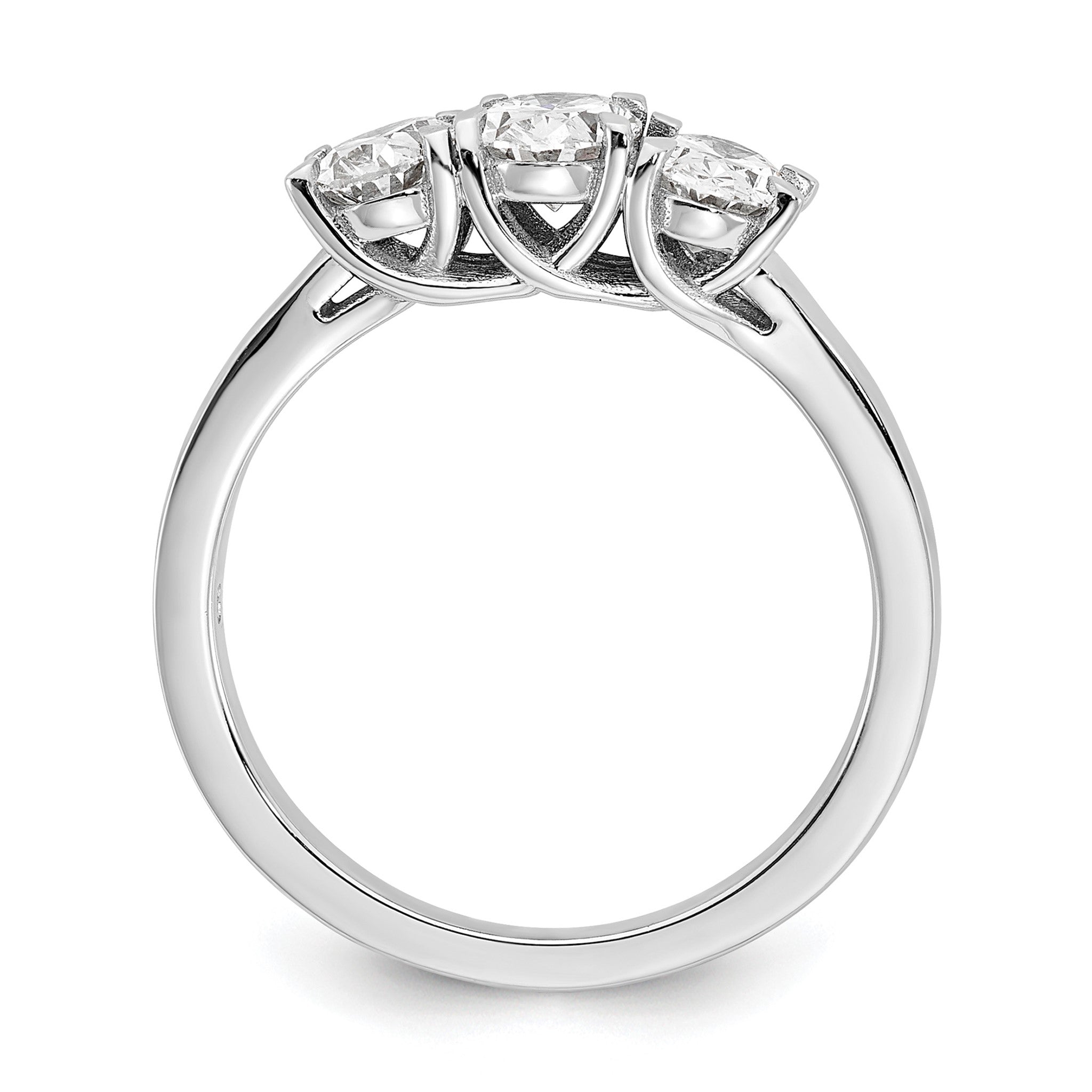 Oval Lab-Grown Diamond Three-Stone Ring in 14K White Gold (1 1/4 ct. tw.), Size 7 Secondary image