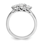 Oval Lab-Grown Diamond Three-Stone Ring in 14K White Gold (1 1/4 ct. tw.), Size 7 - Sophia Jewelers