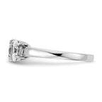 Oval Lab-Grown Diamond Three-Stone Ring in 14K White Gold (1 1/4 ct. tw.), Size 7 - Sophia Jewelers