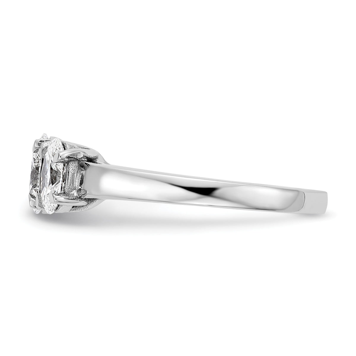 Oval Lab-Grown Diamond Three-Stone Ring in 14K White Gold (1 1/4 ct. tw.), Size 7 - Sophia Jewelers