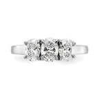 Oval Lab-Grown Diamond Three-Stone Ring in 14K White Gold (1 1/4 ct. tw.), Size 7 - Sophia Jewelers