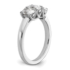 Oval Lab-Grown Diamond Three-Stone Ring in 14K White Gold (1 1/4 ct. tw.), Size 7 - Sophia Jewelers