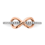 14k Two-tone White & Rose Polished Infinity Diamond Ring
