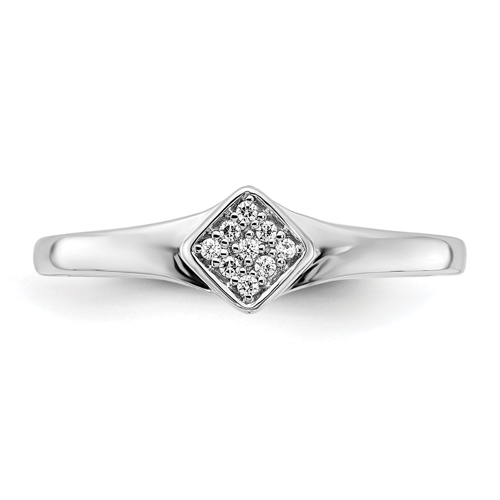 14k White Gold Polished Fancy Diamond Ring