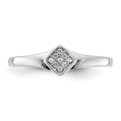 14k White Gold Polished Fancy Diamond Ring