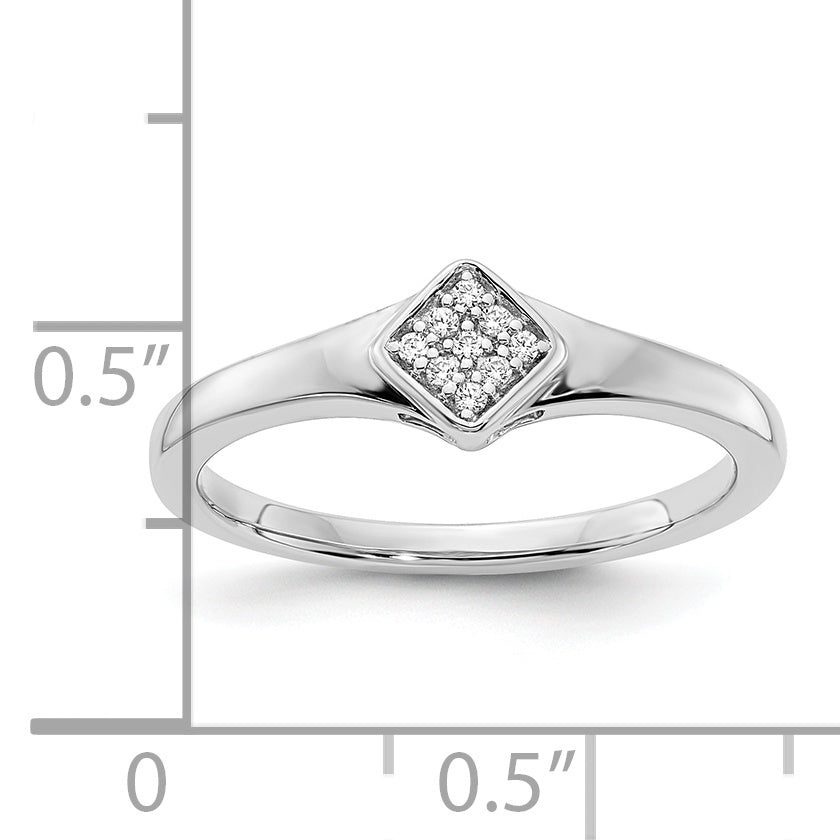 14k White Gold Polished Fancy Diamond Ring