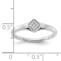 14k White Gold Polished Fancy Diamond Ring