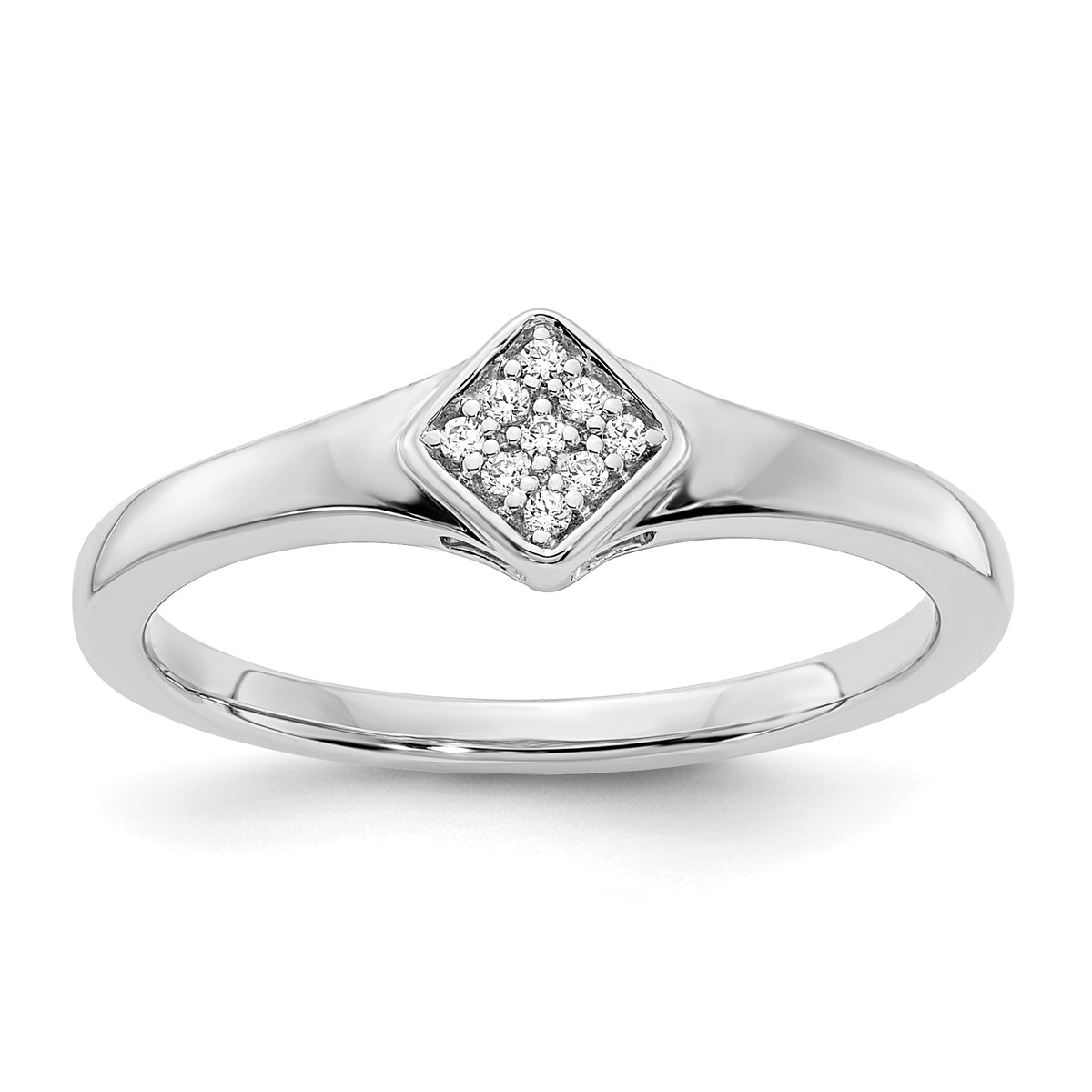 14k White Gold Polished Fancy Diamond Ring