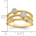 14k Polished Pave Circles Multi-band Diamond Ring