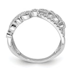 14k White Gold Polished Criss Cross Diamond Ring