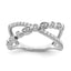 14k White Gold Polished Criss Cross Diamond Ring