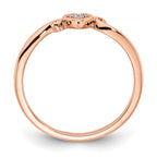 10K Rose Gold Polished Heart Diamond Ring