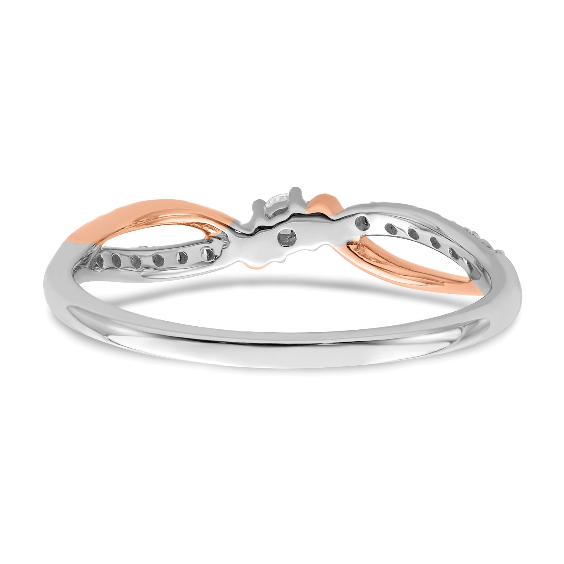14k Two-tone White & Rose Polished Fancy Diamond Ring