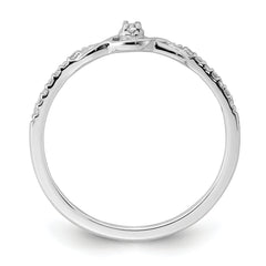 14k White Gold Polished Fancy Diamond Ring