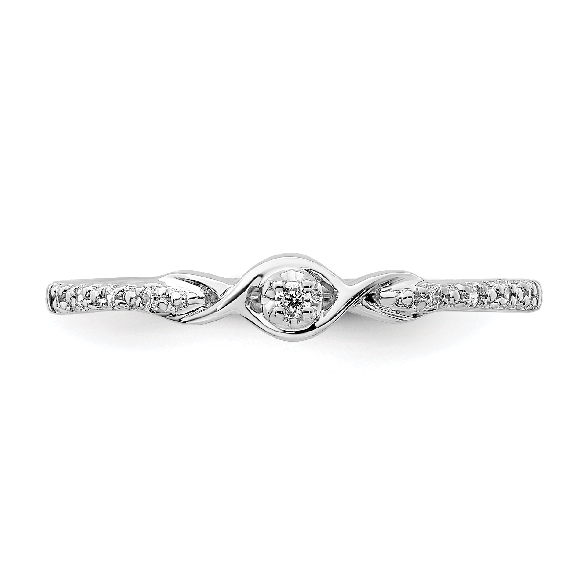 14k White Gold Polished Fancy Diamond Ring
