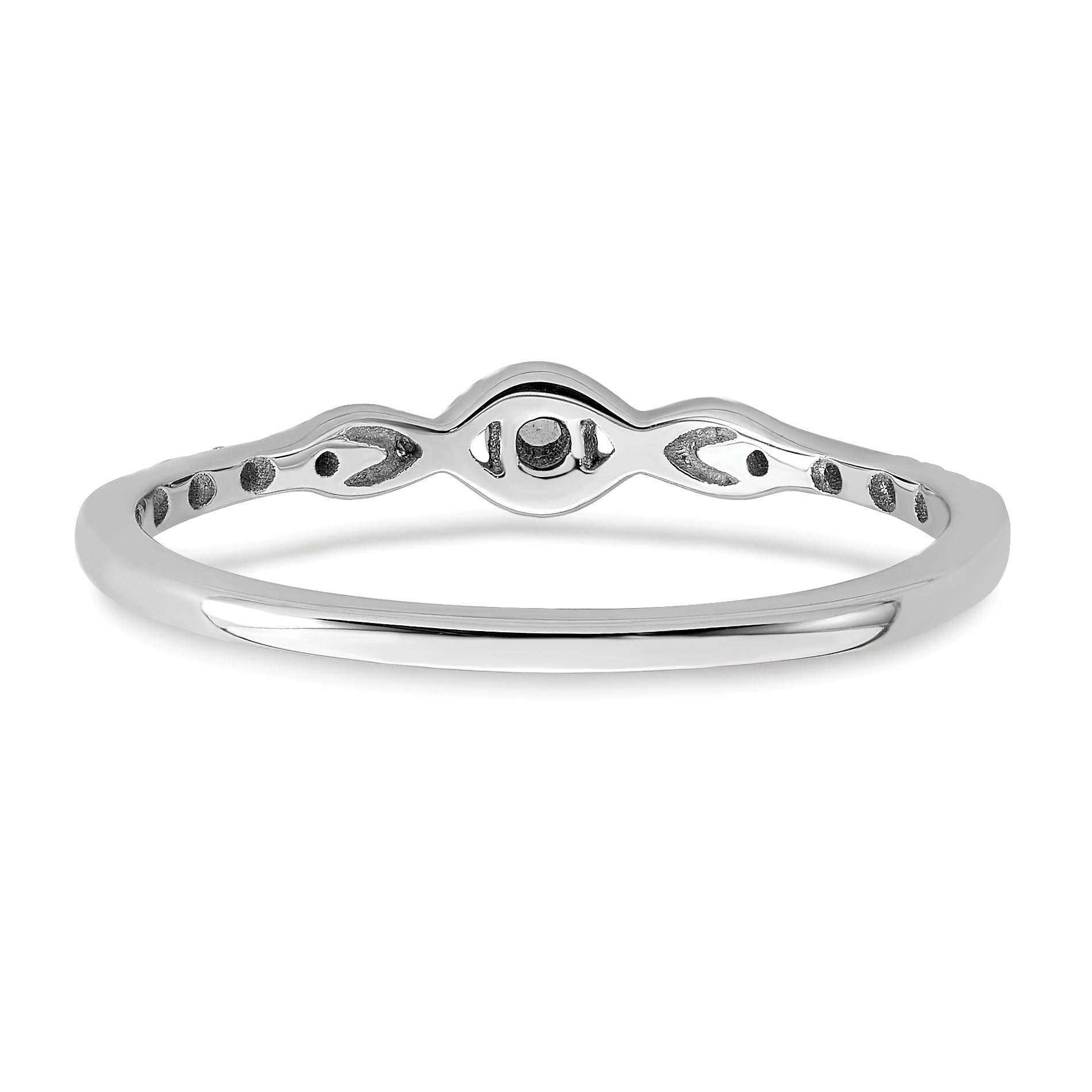 14k White Gold Polished Fancy Diamond Ring