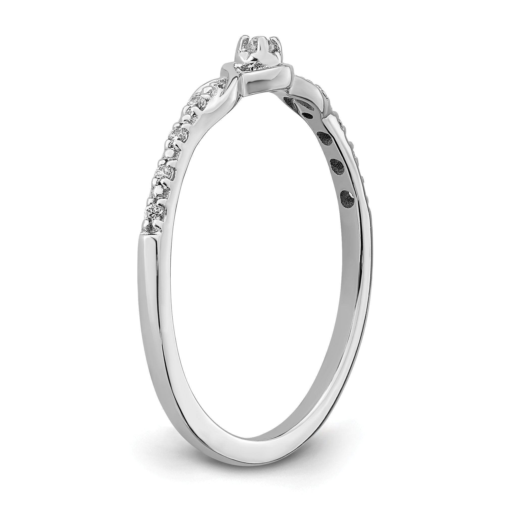 14k White Gold Polished Fancy Diamond Ring