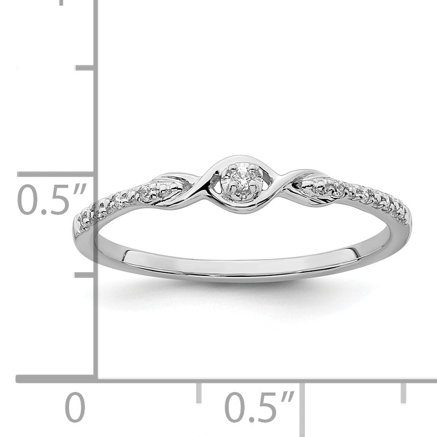 14k White Gold Polished Fancy Diamond Ring