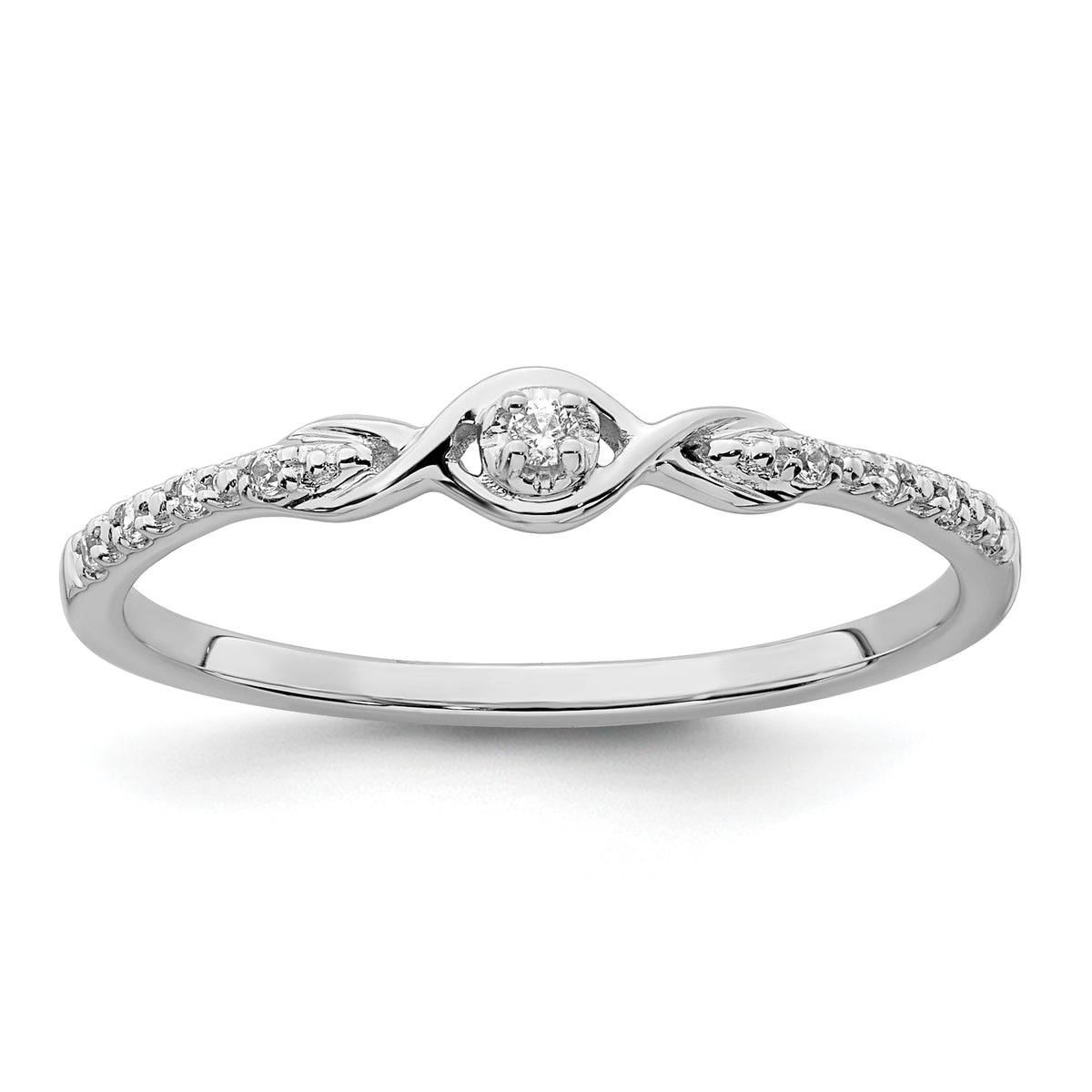 14k White Gold Polished Fancy Diamond Ring