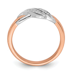 14k Two-tone White & Rose Polished Fancy Diamond Ring