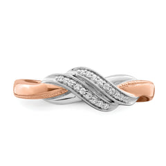 14k Two-tone White & Rose Polished Fancy Diamond Ring