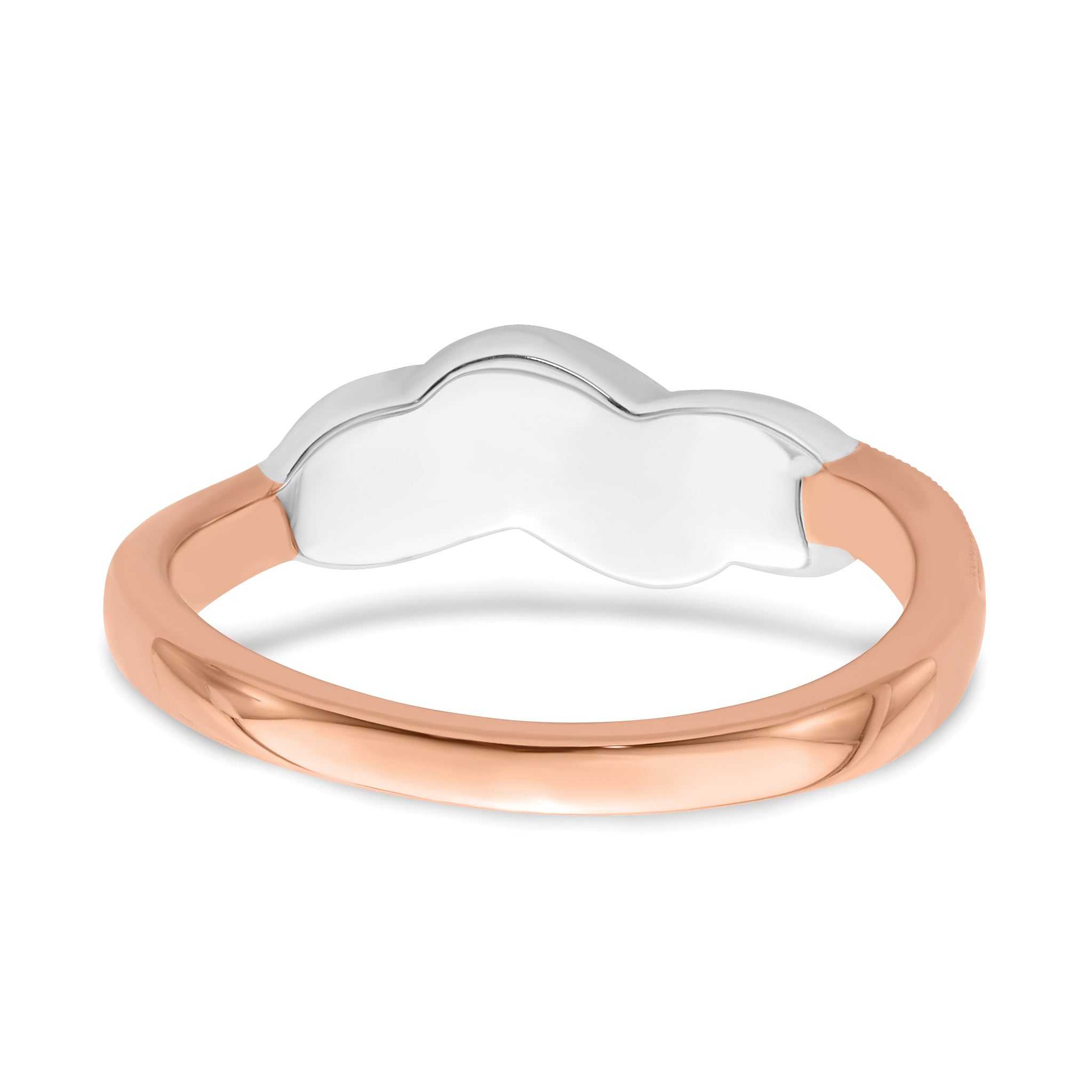 14k Two-tone White & Rose Polished Fancy Diamond Ring